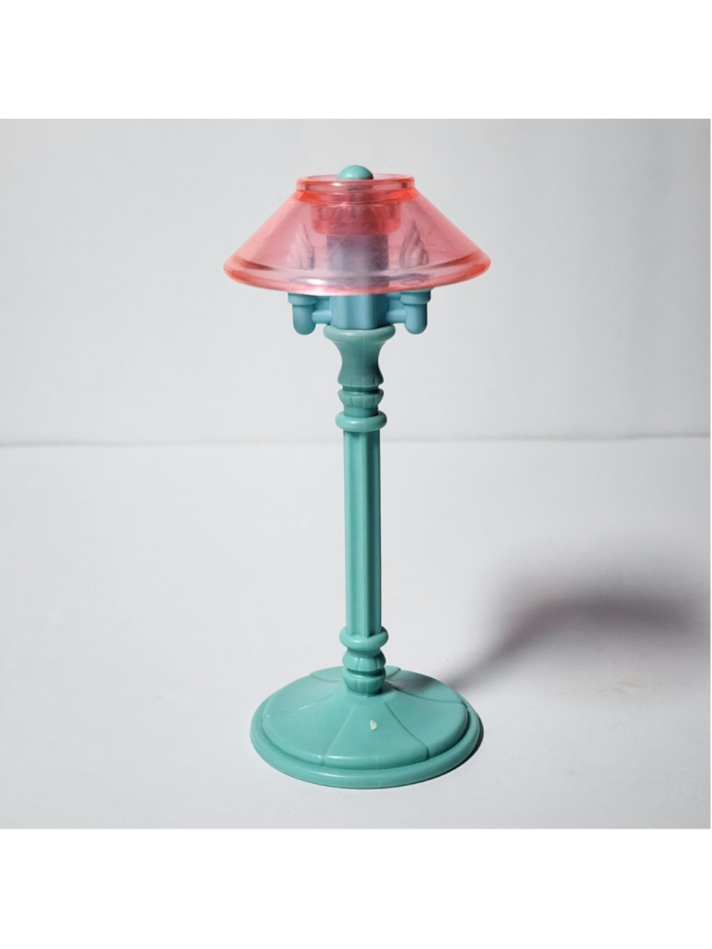 Vintage 1996 Fisher Price Loving Family Dollhouse Floor Lamp Turquoise / Pink